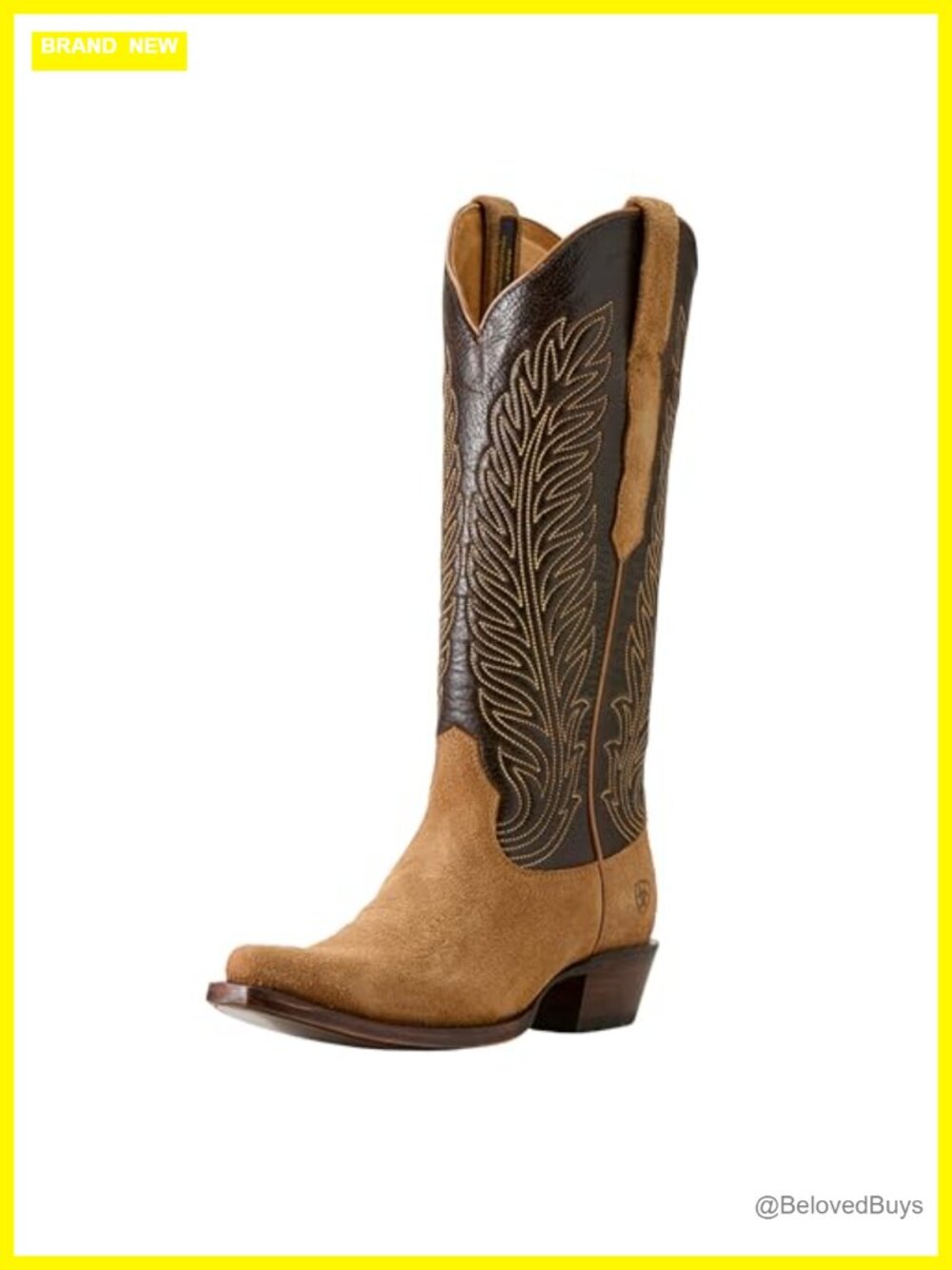 Suede Western Mid-Calf Boots with Leather Lining and Cushioning